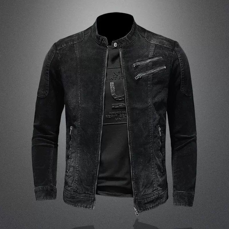 Herenfietsjack Classic Smoke Zwart Denim