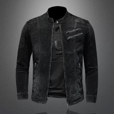 Herenfietsjack Classic Smoke Zwart Denim