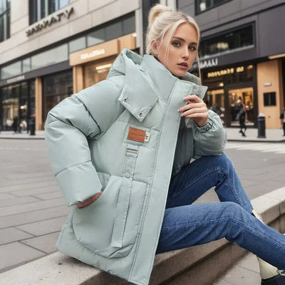 Isabelle - Gewatteerde Winterjas met Hoge Kraag | Warm & Stijlvol voor de Winter