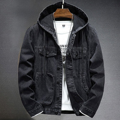 Klassiek denim lentejack voor heren met capuchon