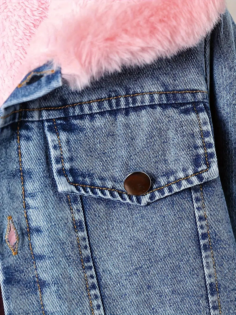 Klassiek denim winterjack voor dames
