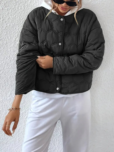 Klassiek geometrisch gewatteerd winterjack voor dames