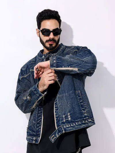 Klassiek heren denim herfstjack