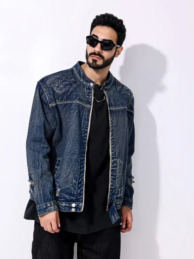 Klassiek heren denim herfstjack