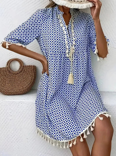 Klassieke boho-jurk voor dames voor de zomer