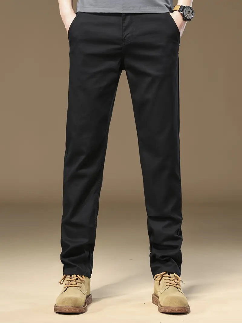 Klassieke chino broek met rechte pijpen voor heren