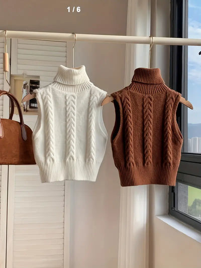 Klassieke coltrui herfsttanktops voor dames