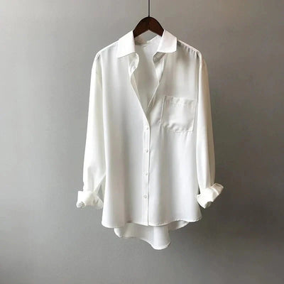 Klassieke damesblouse met lange mouwen voor de zomer
