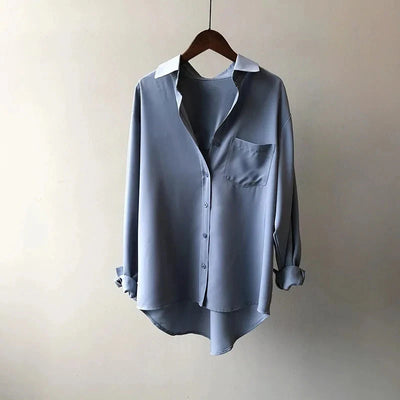 Klassieke damesblouse met lange mouwen voor de zomer