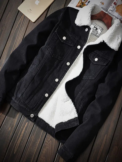 Klassieke denim winterjas voor heren