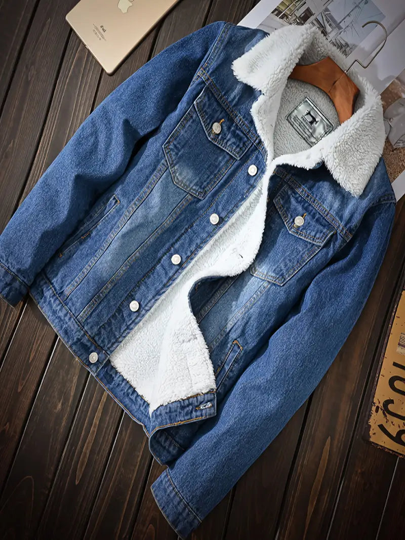 Klassieke denim winterjas voor heren