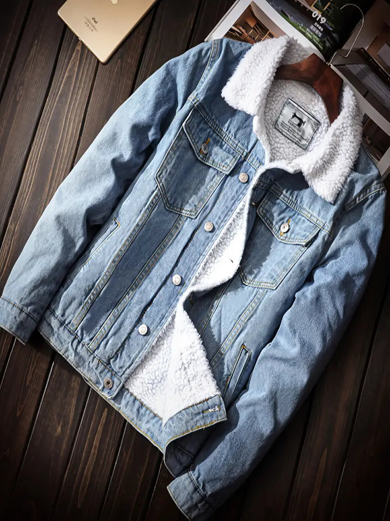 Klassieke denim winterjas voor heren