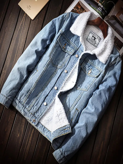 Klassieke denim winterjas voor heren