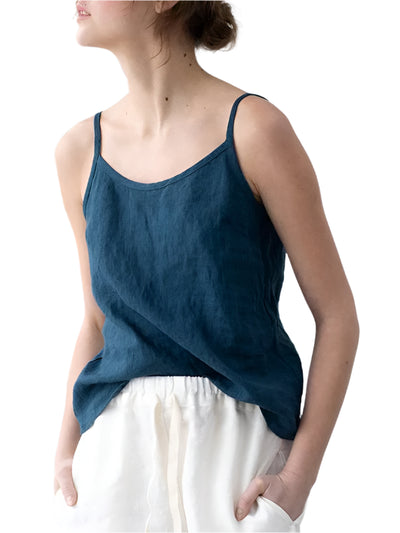 Klassieke mouwloze zomerblouse voor dames