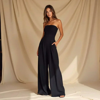 Klassieke strapless en mouwloze jumpsuit voor dames