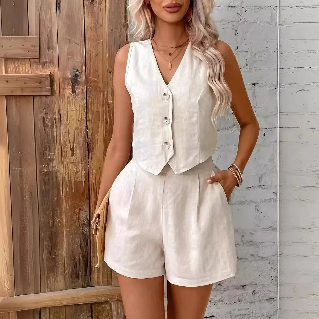 Klassieke tweedelige zomerset voor dames
