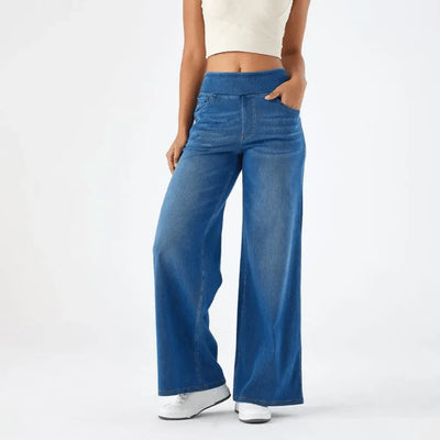 Klassieke wijde denim broek voor dames
