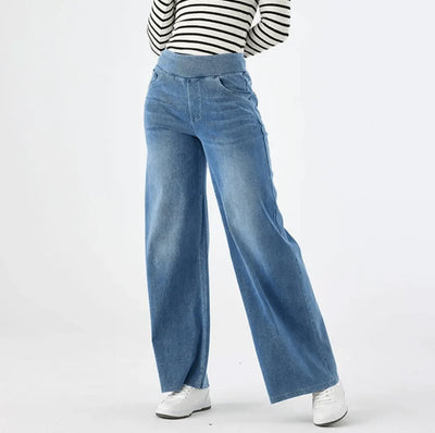 Klassieke wijde denim broek voor dames