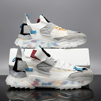 Kleurrijke patchwork herensneakers