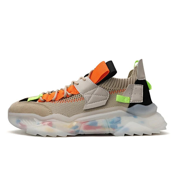 Kleurrijke patchwork herensneakers