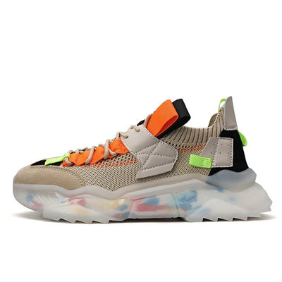 Kleurrijke patchwork herensneakers