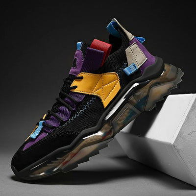 Kleurrijke patchwork herensneakers