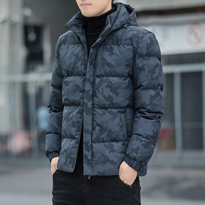 Liam - Light Camo Gewatteerde Jas met Capuchon