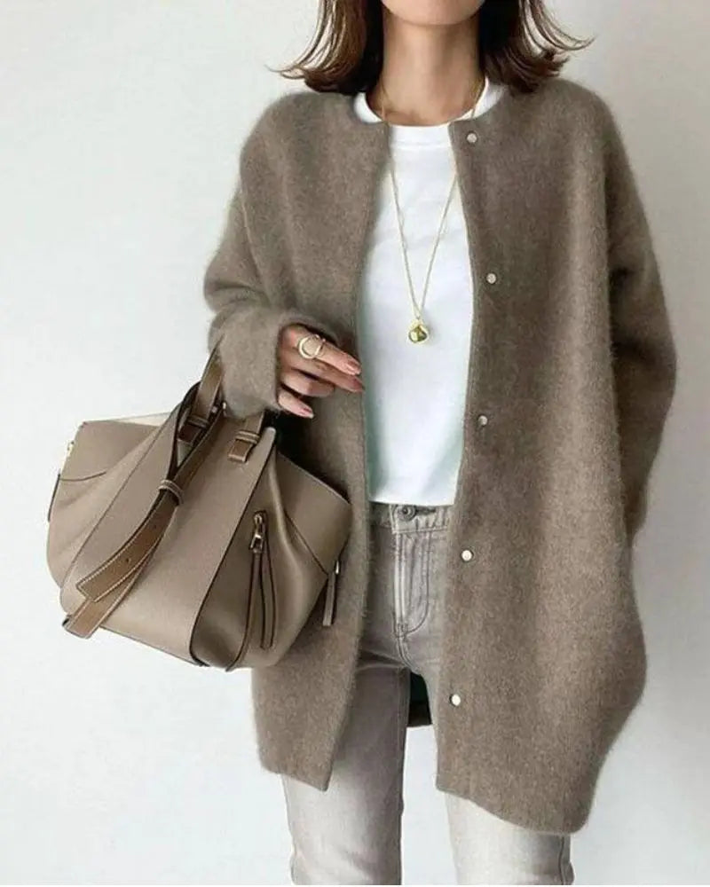 Mila - Elegant Lang Damesvest met Drukknoopsluiting