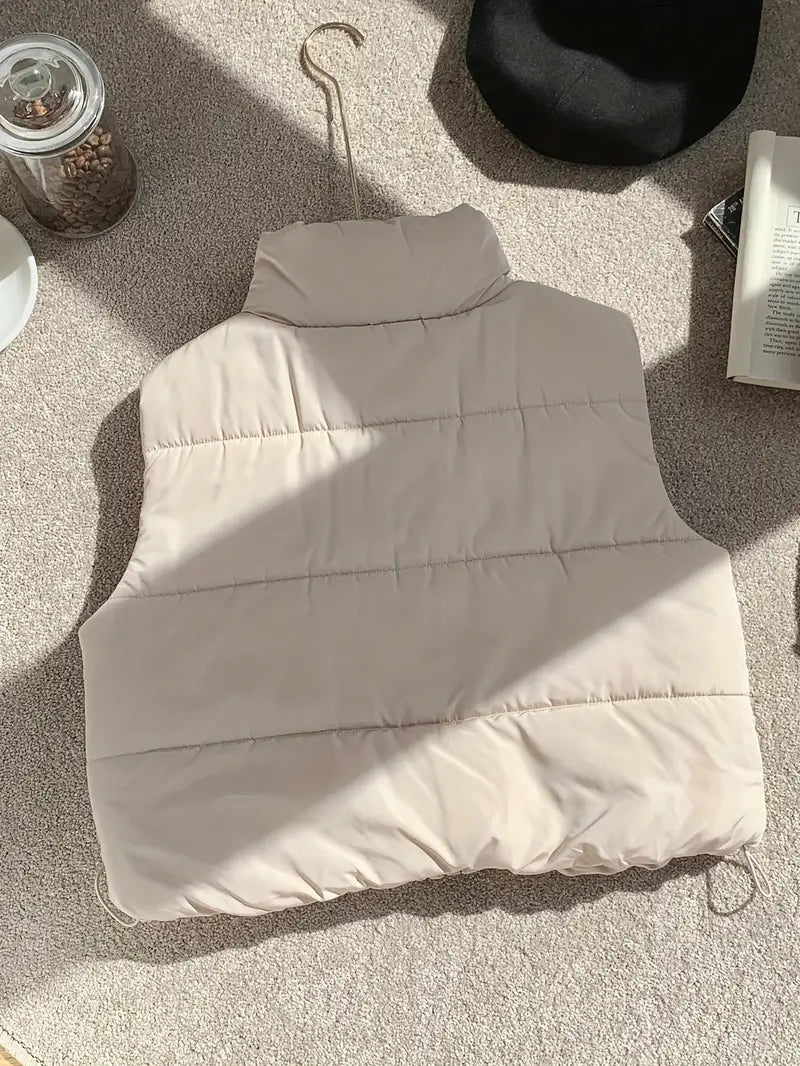 Minimalistisch gewatteerd herfstvest voor dames