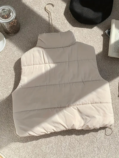 Minimalistisch gewatteerd herfstvest voor dames