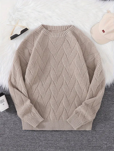 Minimalistische gebreide trui voor heren in pastelkleuren