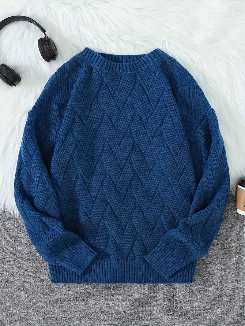 Minimalistische gebreide trui voor heren in pastelkleuren