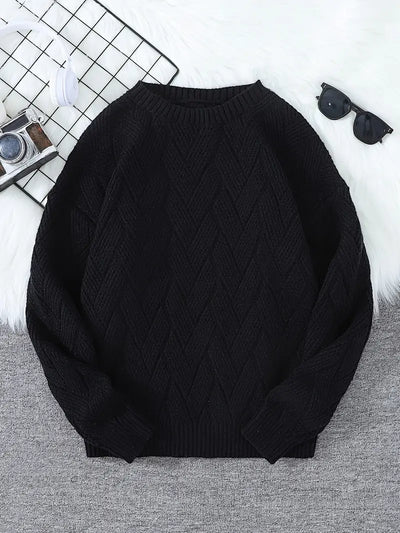 Minimalistische gebreide trui voor heren in pastelkleuren