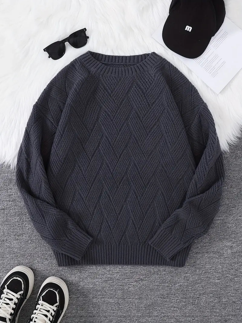 Minimalistische gebreide trui voor heren in pastelkleuren