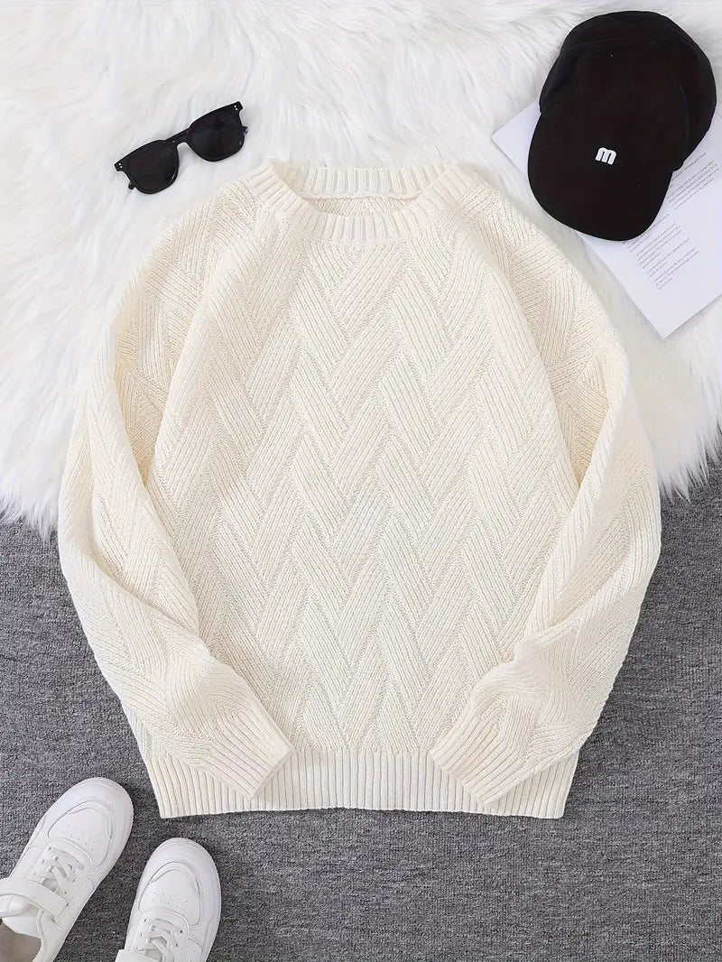 Minimalistische gebreide trui voor heren in pastelkleuren