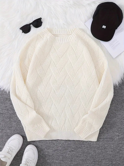 Minimalistische gebreide trui voor heren in pastelkleuren