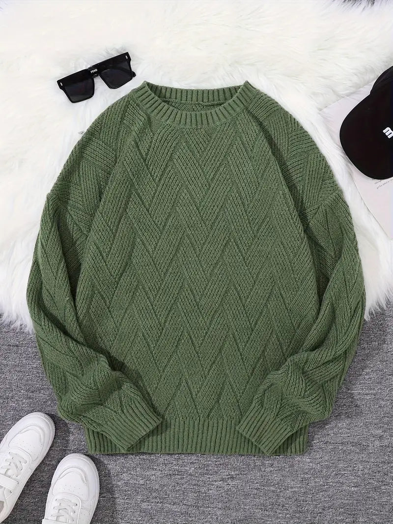 Minimalistische gebreide trui voor heren in pastelkleuren