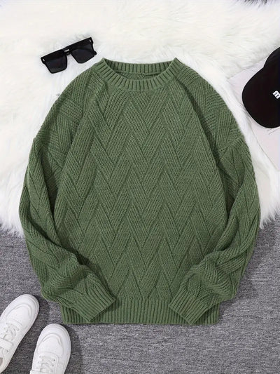 Minimalistische gebreide trui voor heren in pastelkleuren