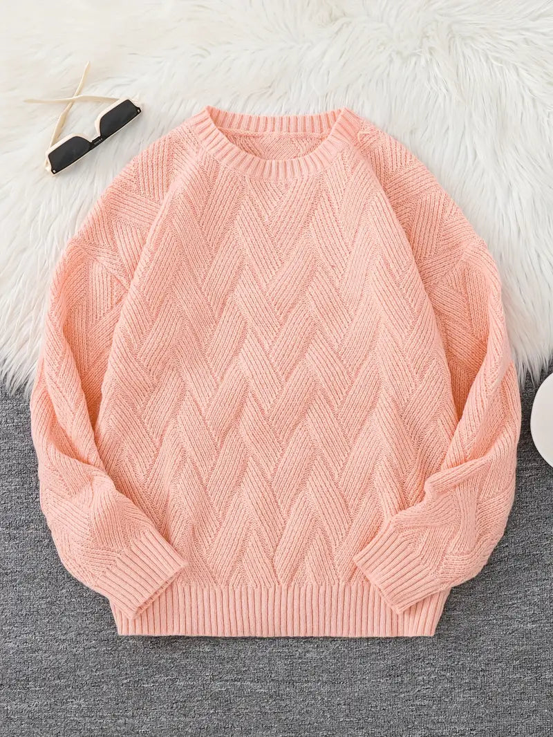 Minimalistische gebreide trui voor heren in pastelkleuren