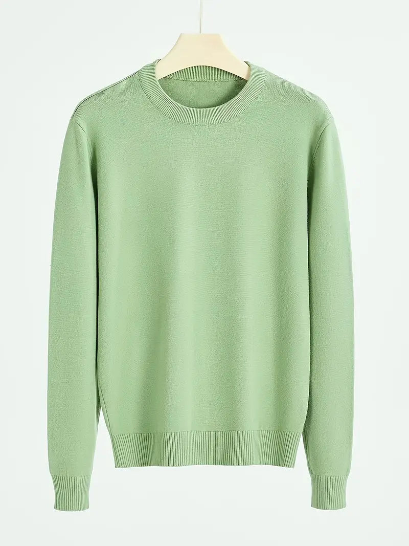 Minimalistische heren trui met ronde hals voor de herfst