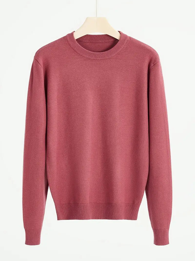 Minimalistische heren trui met ronde hals voor de herfst