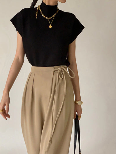 Minimalistische lentebroek met hoge taille voor dames
