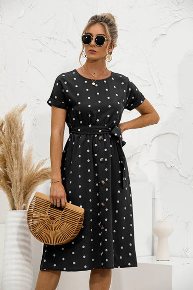 Minimalistische polka-dot zomerjurk