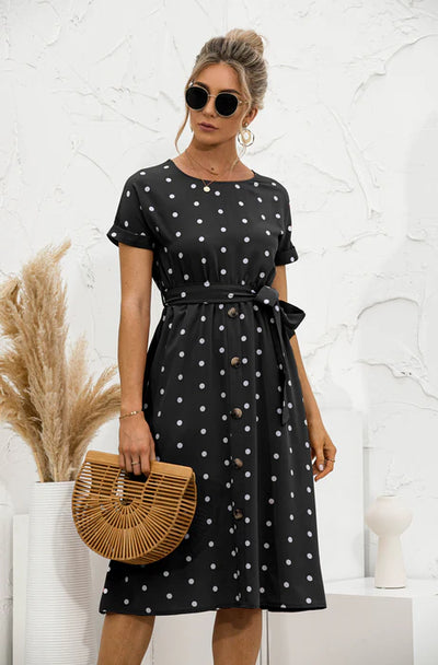 Minimalistische polka-dot zomerjurk
