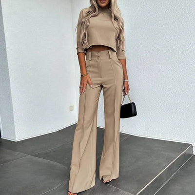 Modern Dameskostuum Set met Crop Top