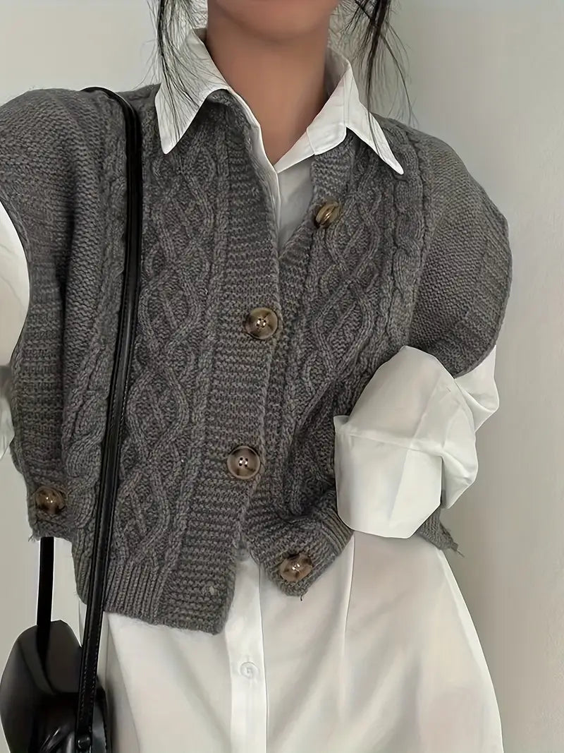 Modern gebreid vest voor dames