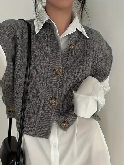 Modern gebreid vest voor dames