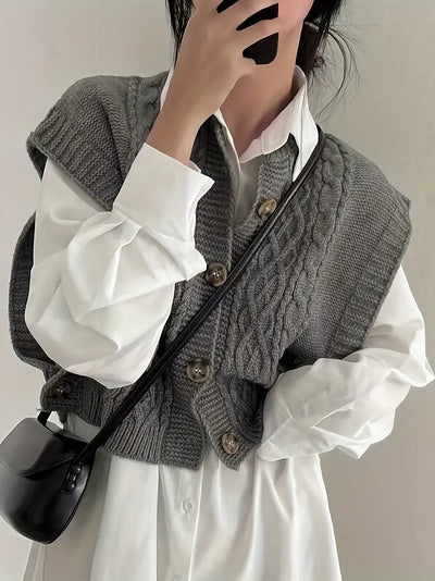 Modern gebreid vest voor dames