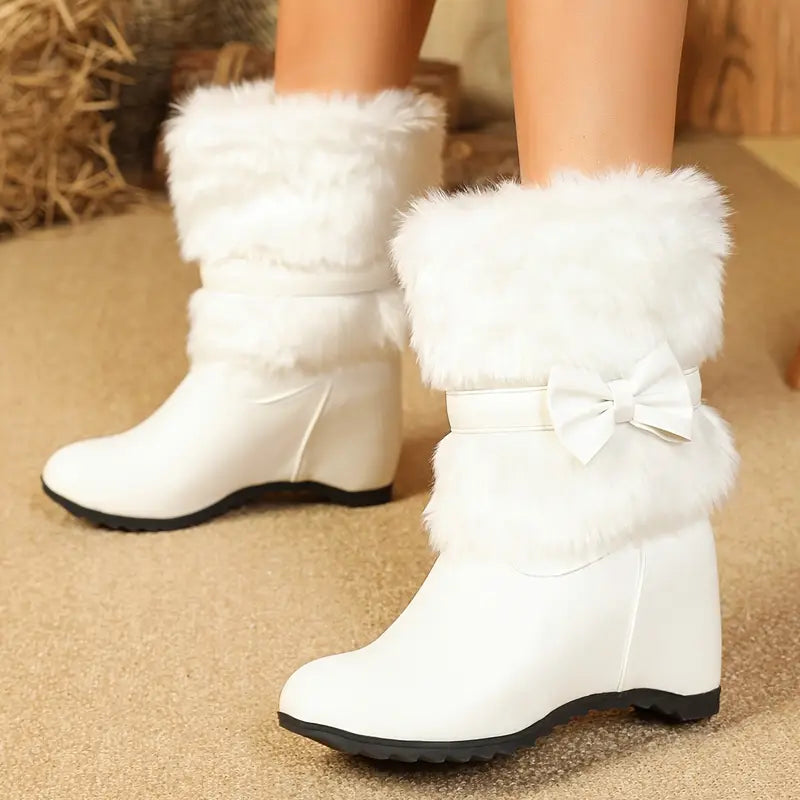 Moderne winterlaarzen voor dames met strik