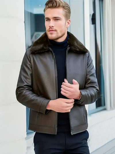 Van Leeuwen | Oliver - Leren Jas met Luxe Kraag